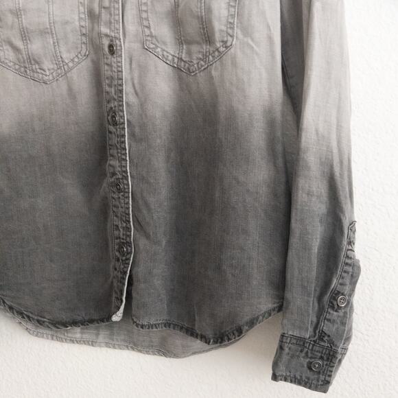 Cloth & Stone Gray Ombre Tencel Lyocell Button Down Shirt Size XS - Picture 4 of 7